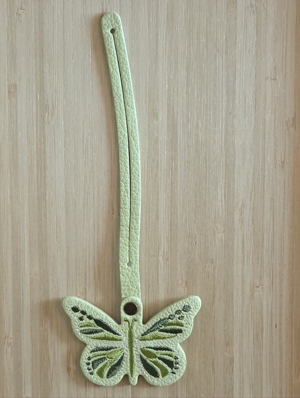 Portland Leather Monarca Butterfly Bag Charm Tassel in Shadow Lime - Picture 2 of 5